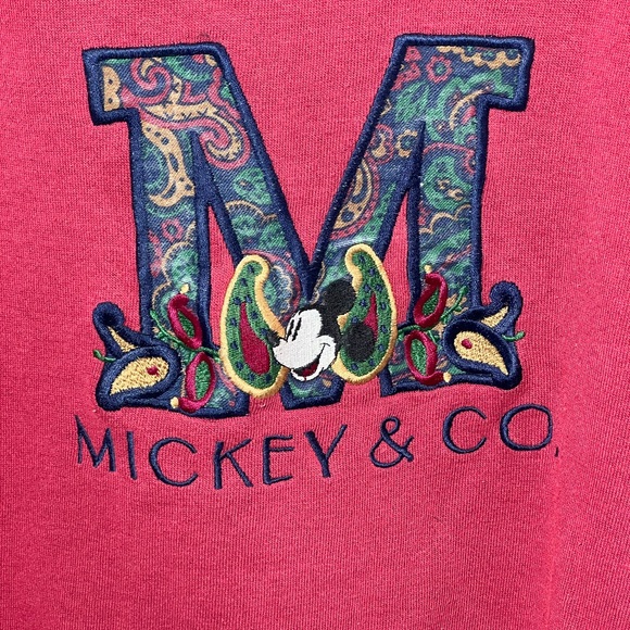 Vintage Disney, Mickey, and Co burgundy embroidered crewneck sweatshirt, XL - Picture 2 of 5